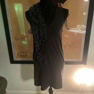 Black Ruffled mini dress or top